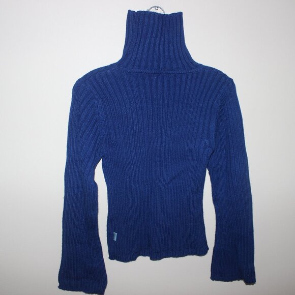 FREE*❤️Urban Behavior UB Jeans blue turtleneck sweater 100% acrylic Korea made - Picture 1 of 6